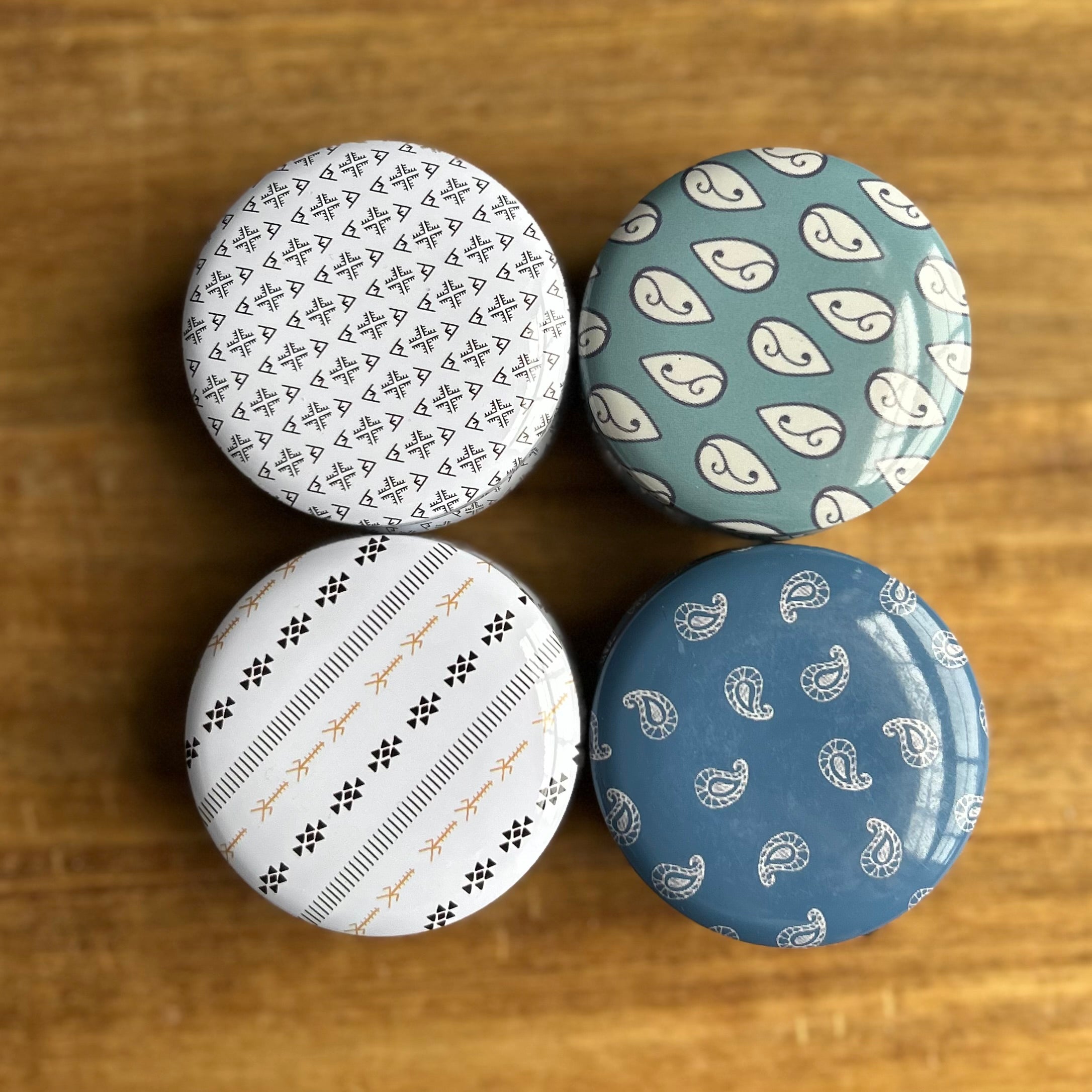 Set of 4 Beehive Beeswax Candles in Decorative Tins 2.2 ounces