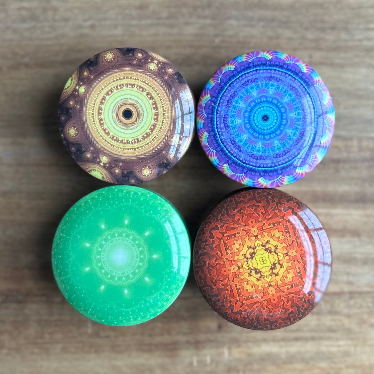 Set of 4 Beehive Beeswax Candles in Decorative Tins 2.2 ounces